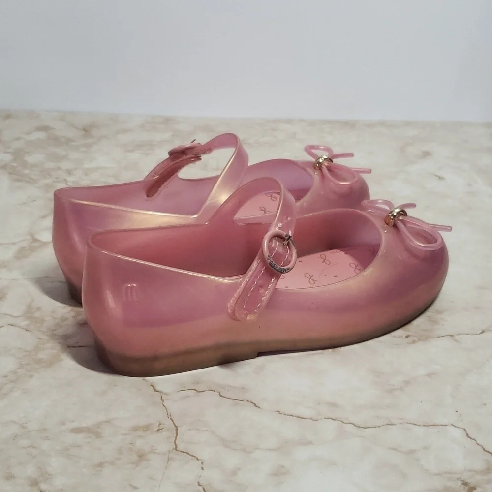 Mini Melissa Pink Mary Jane Flats with Bow Size  11